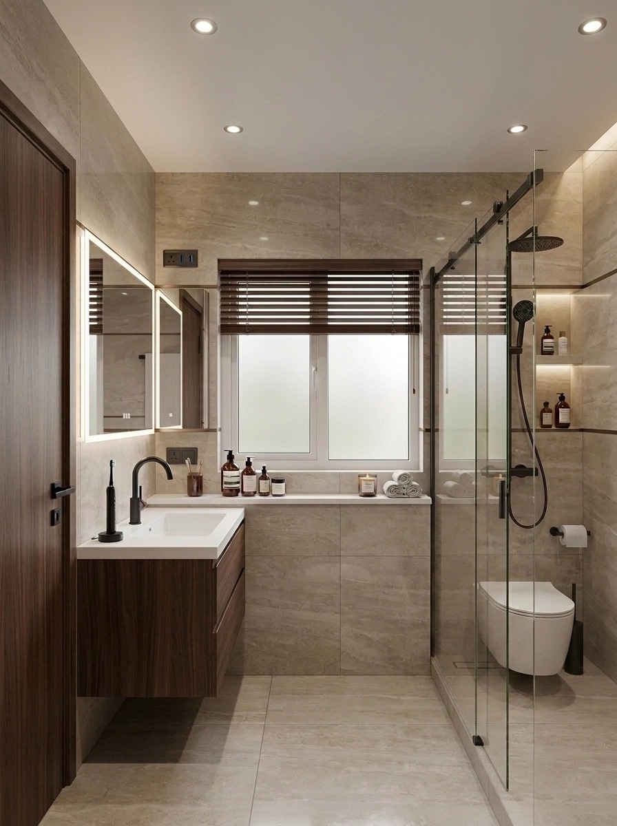 Bathroom interior in Contemporary style — photo by GenRoom AI