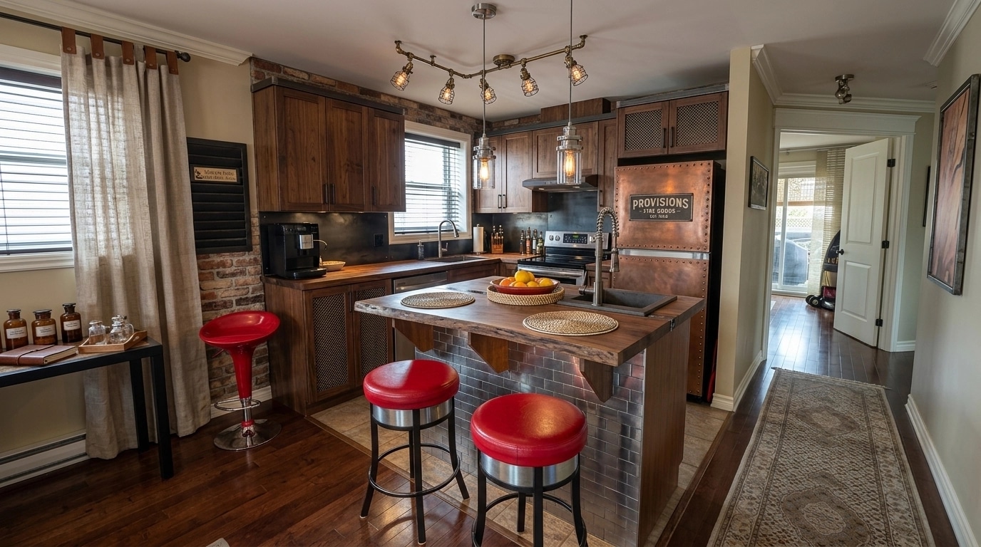 Loft / Industrial Kitchen design — interior photo by GenRoom AI