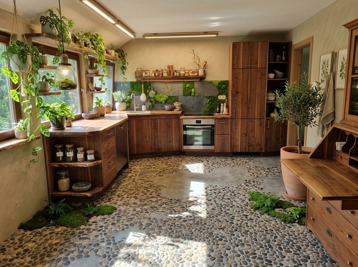 Biophilic Kitchen design — interior photo by GenRoom AI