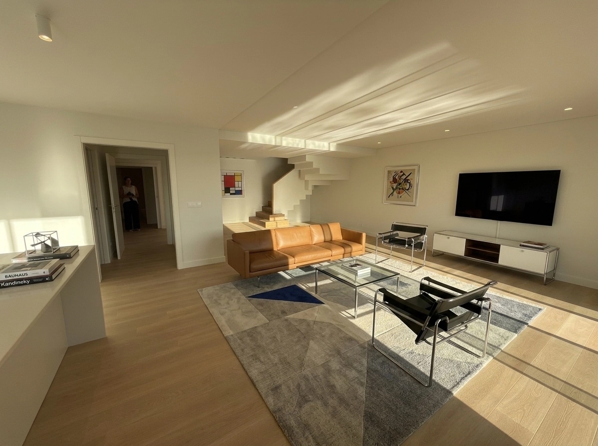 Design d'intérieur en style Bauhaus — Salon par GenRoom AI