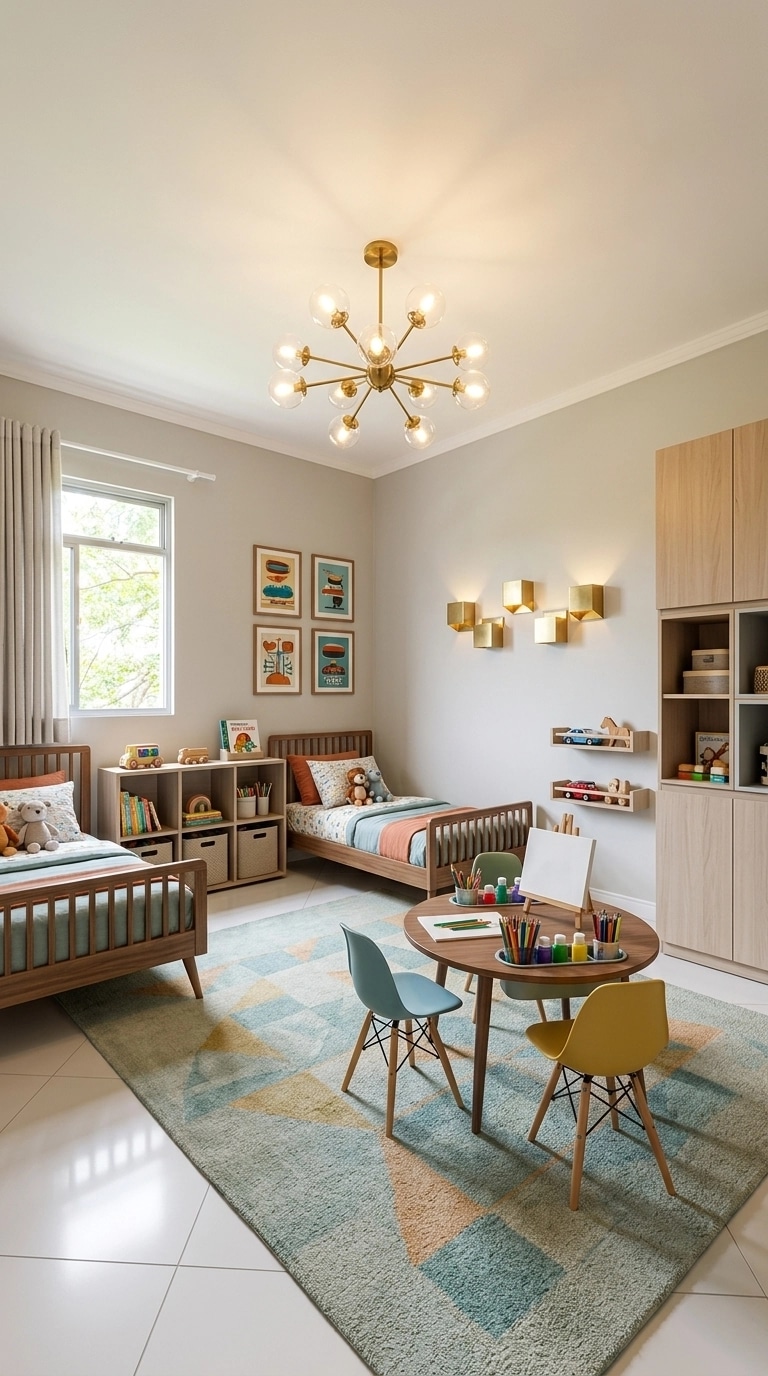 Interior design in Mid-Century Modern style — Kids Room by GenRoom AI