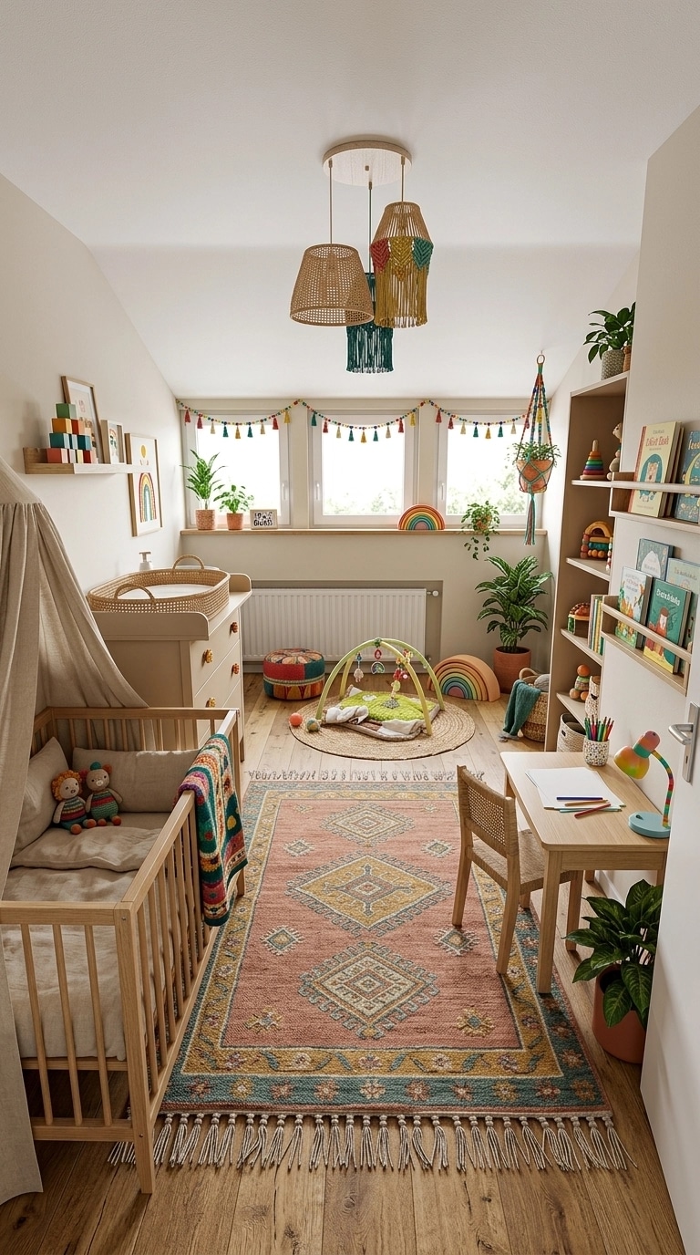 Interior design in Bohemian style — Kids Room by GenRoom AI