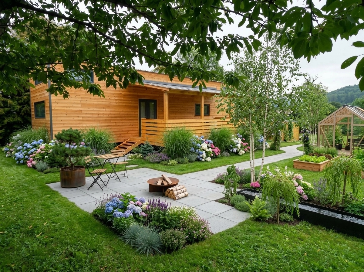 Landscape design in Scandinavian Garden style — Yard by GenRoom AI