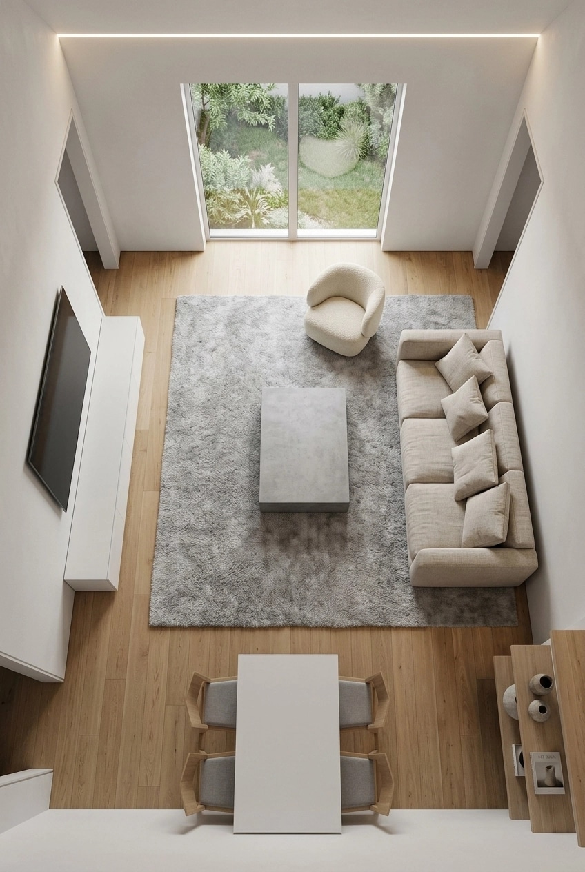 Minimalism Living Room design — interior photo by GenRoom AI