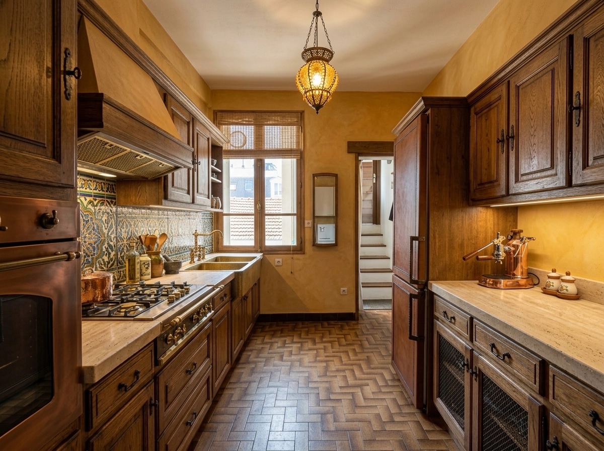 Kitchen interior in Mediterranean style — photo by GenRoom AI