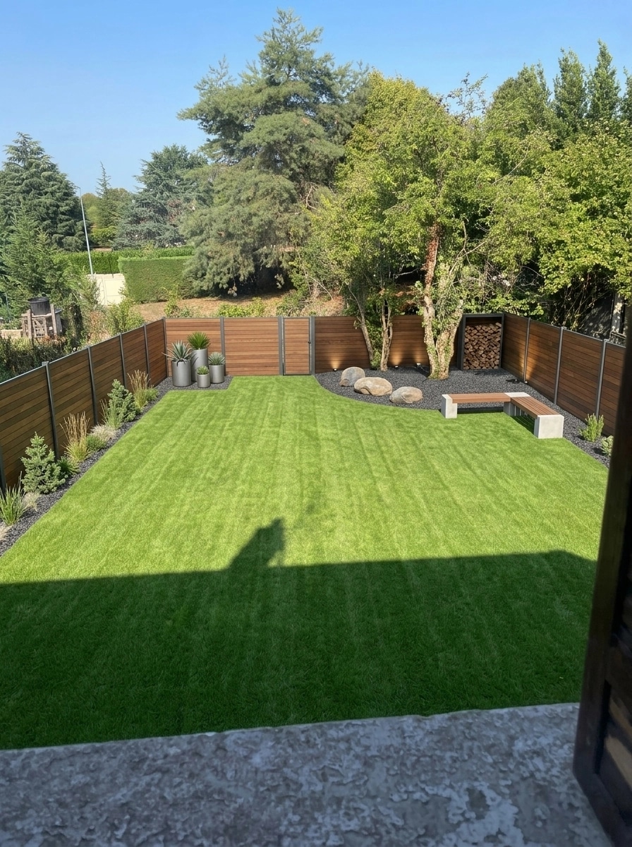Diseño paisajístico en estilo Minimalist Yard — Jardín por GenRoom AI