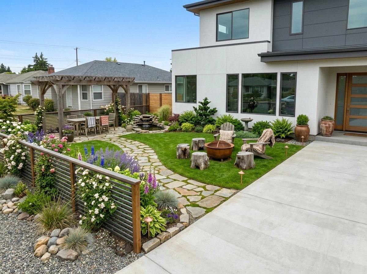 Country Rustic Garden Jardín design — yard photo by GenRoom AI