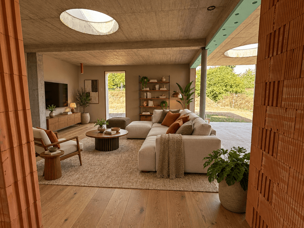 Contemporary ห้องนั่งเล่น design — interior photo by GenRoom AI