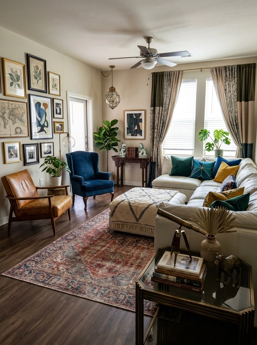 Design d'intérieur en style Eclectic — Salon par GenRoom AI