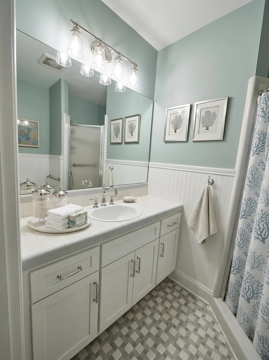 Interior design in Coastal / Hamptons style — Bathroom by GenRoom AI
