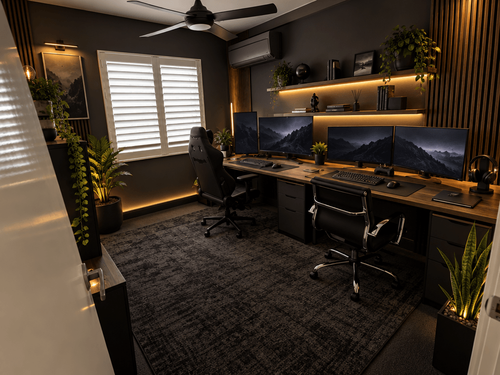Interior design in Blacktec style — Office by GenRoom AI