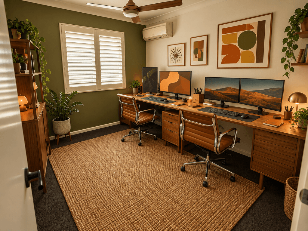 Interior design in Mid-Century Modern style — Office by GenRoom AI