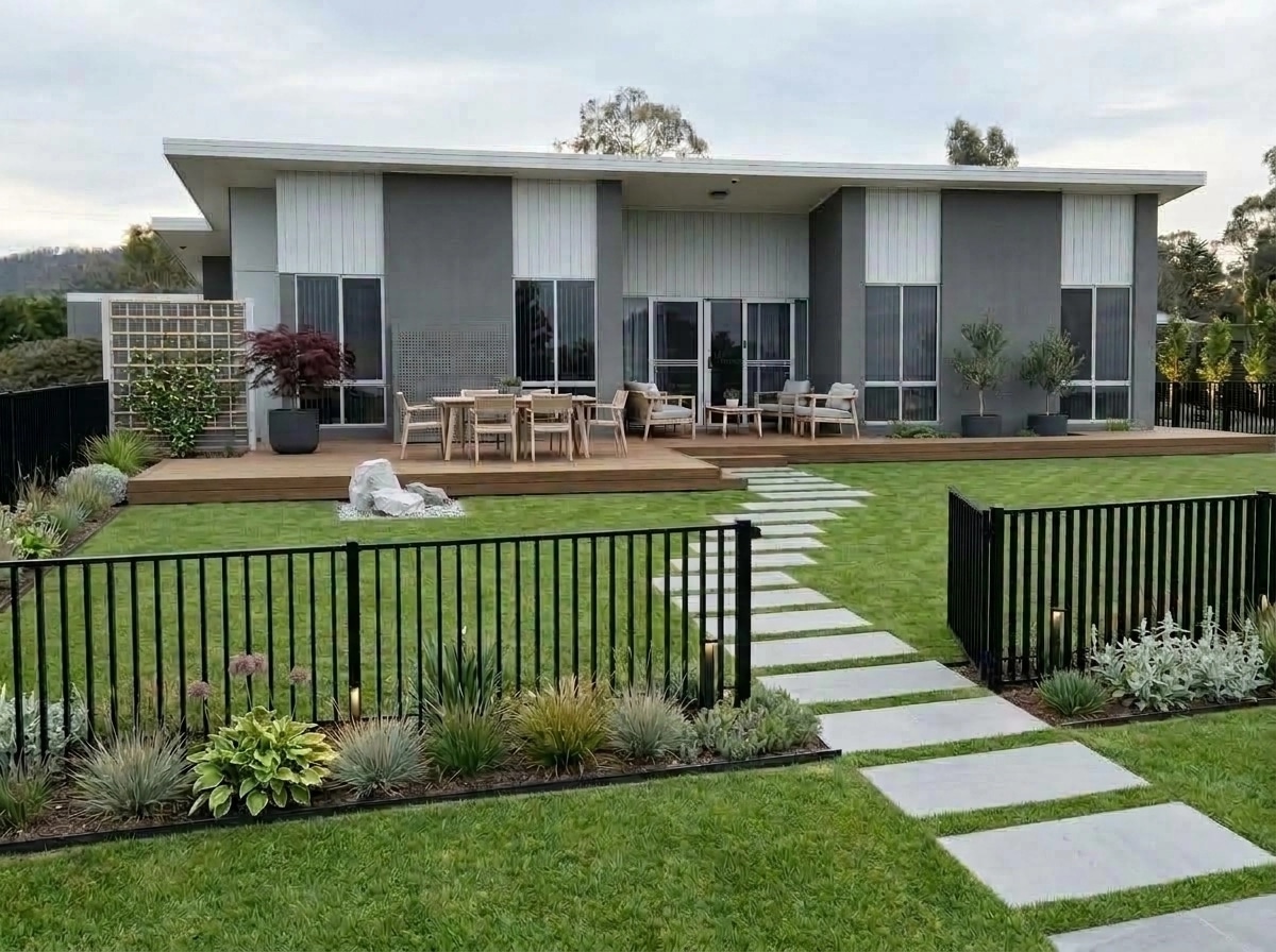 Landscape design in Scandinavian Garden style — Yard by GenRoom AI