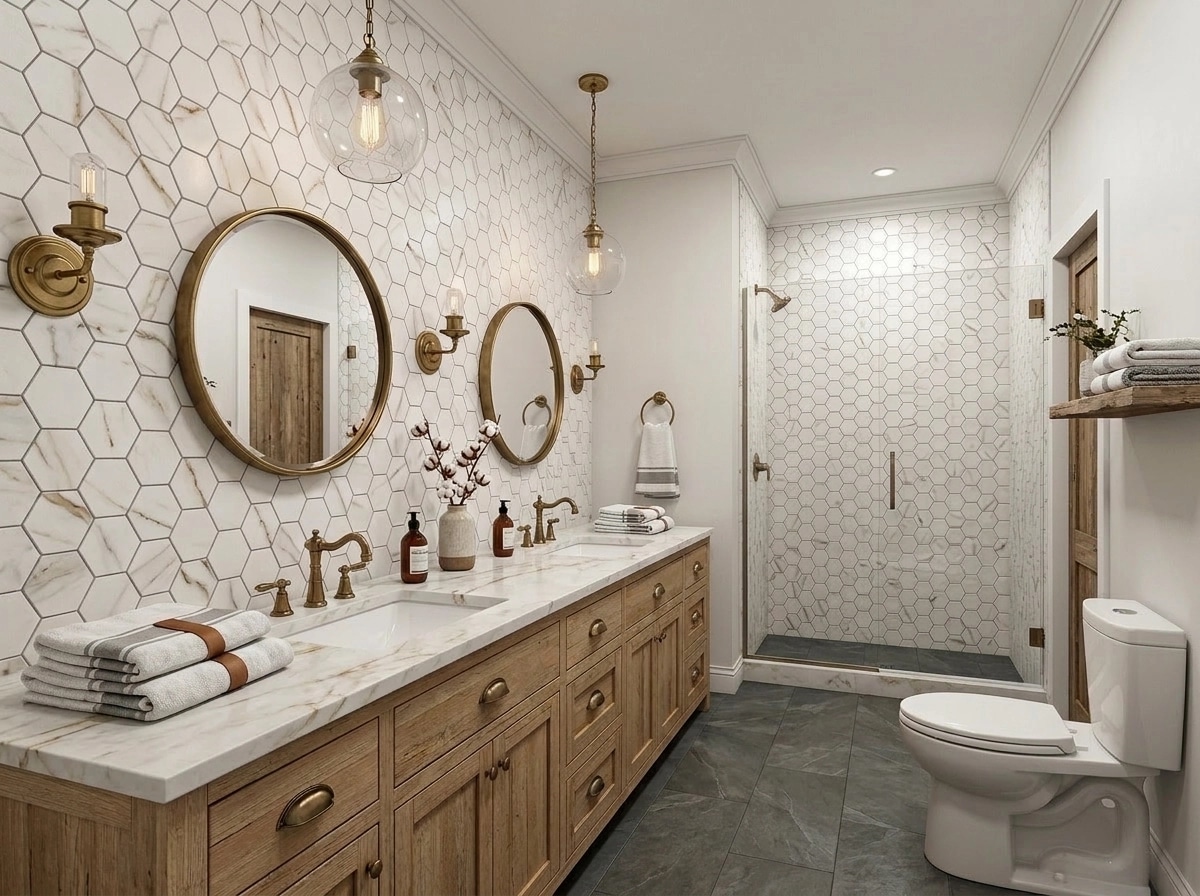 Interior design in Modern Farmhouse style — Bathroom by GenRoom AI