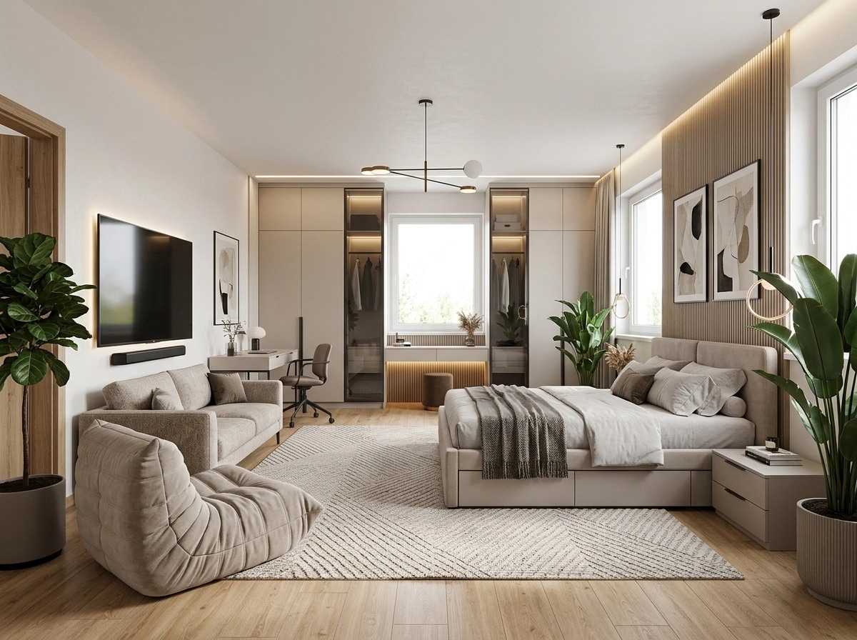 Contemporary Bedroom design — interior photo by GenRoom AI