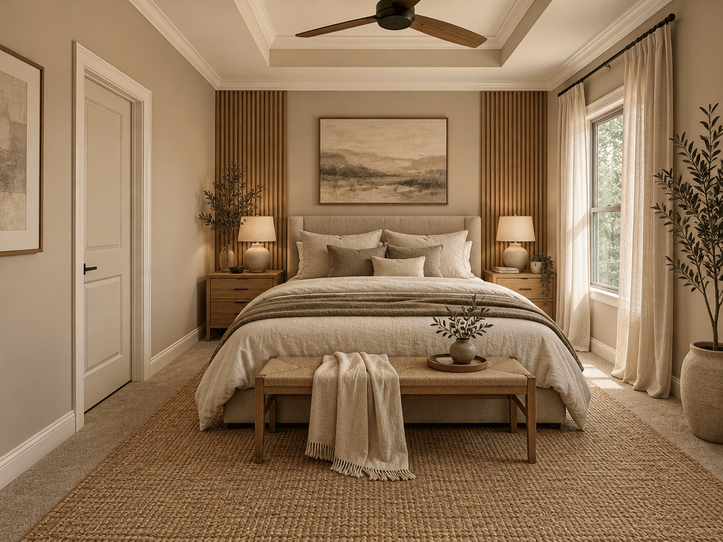 Design d'interni in stile Japandi — Camera da letto di GenRoom AI