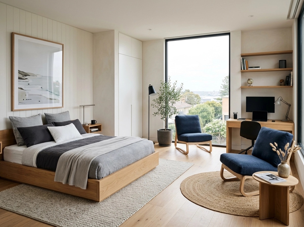 Minimalism Bedroom design — interior photo by GenRoom AI