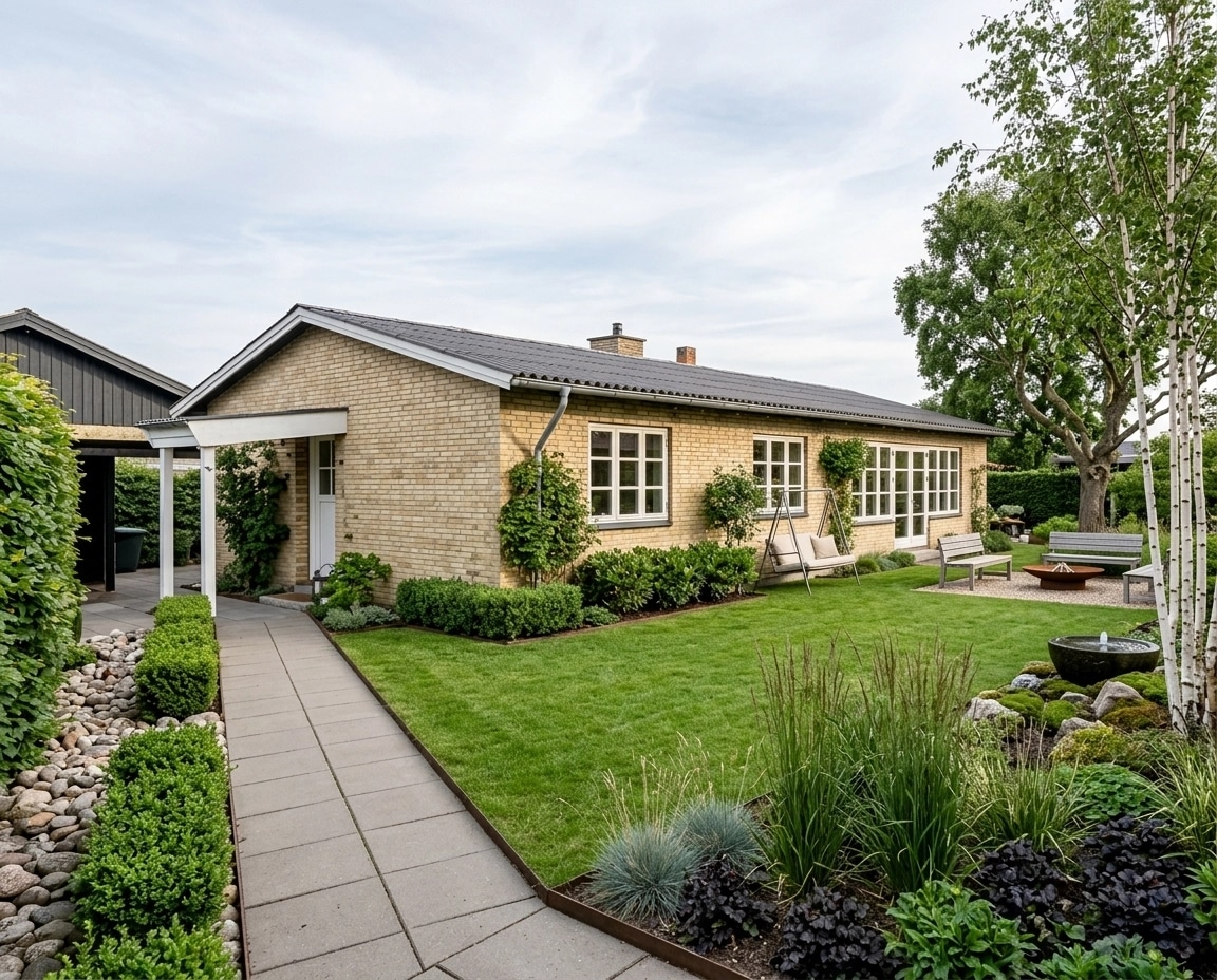 Landscape design in Scandinavian Garden style — Yard by GenRoom AI