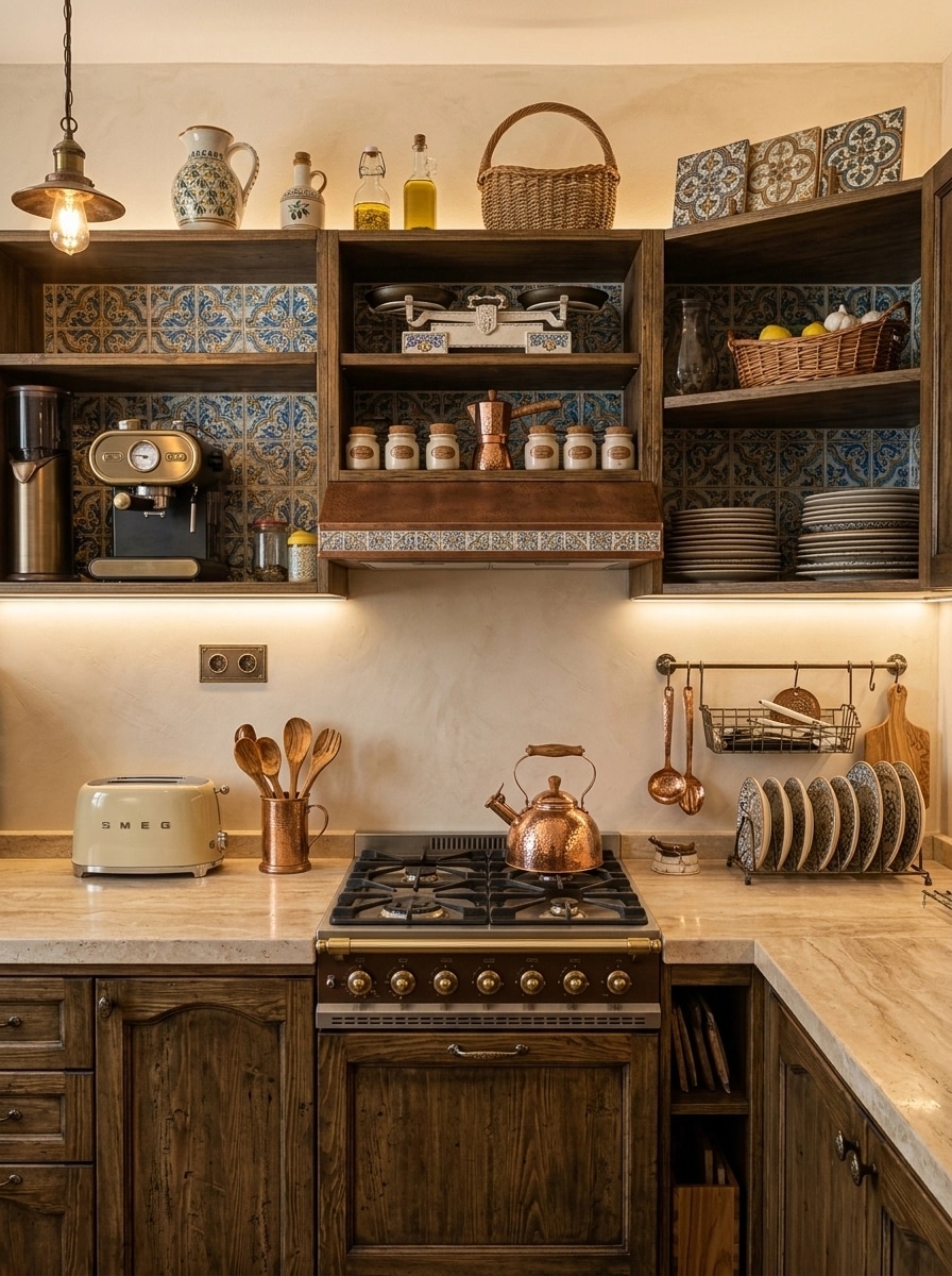 Kitchen interior in Mediterranean style — photo by GenRoom AI