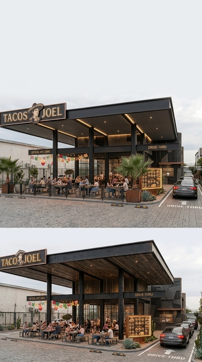 Facade design in Blacktec Facade style — Facade by GenRoom AI