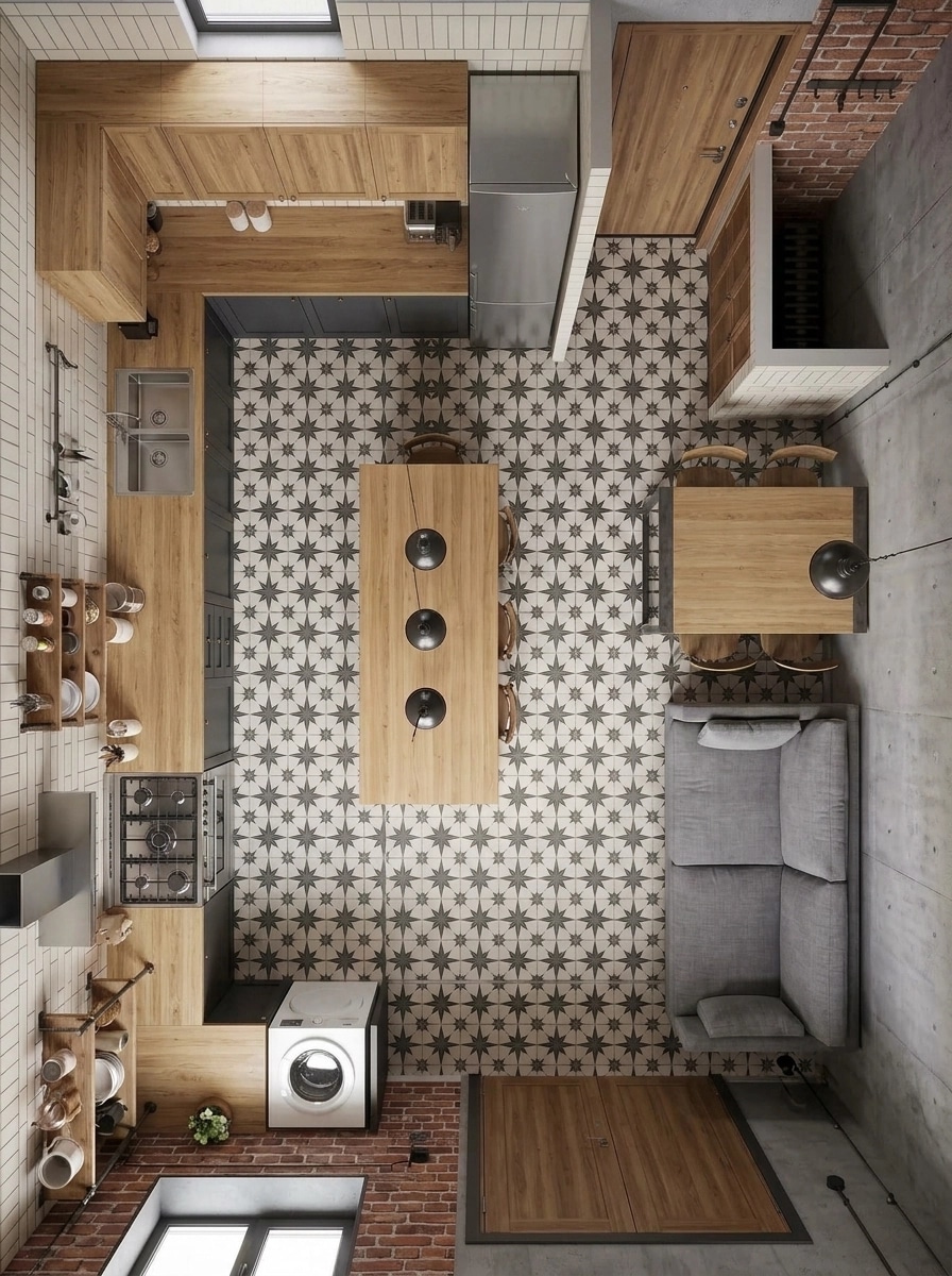 Interior design in Loft / Industrial style — Living Room by GenRoom AI