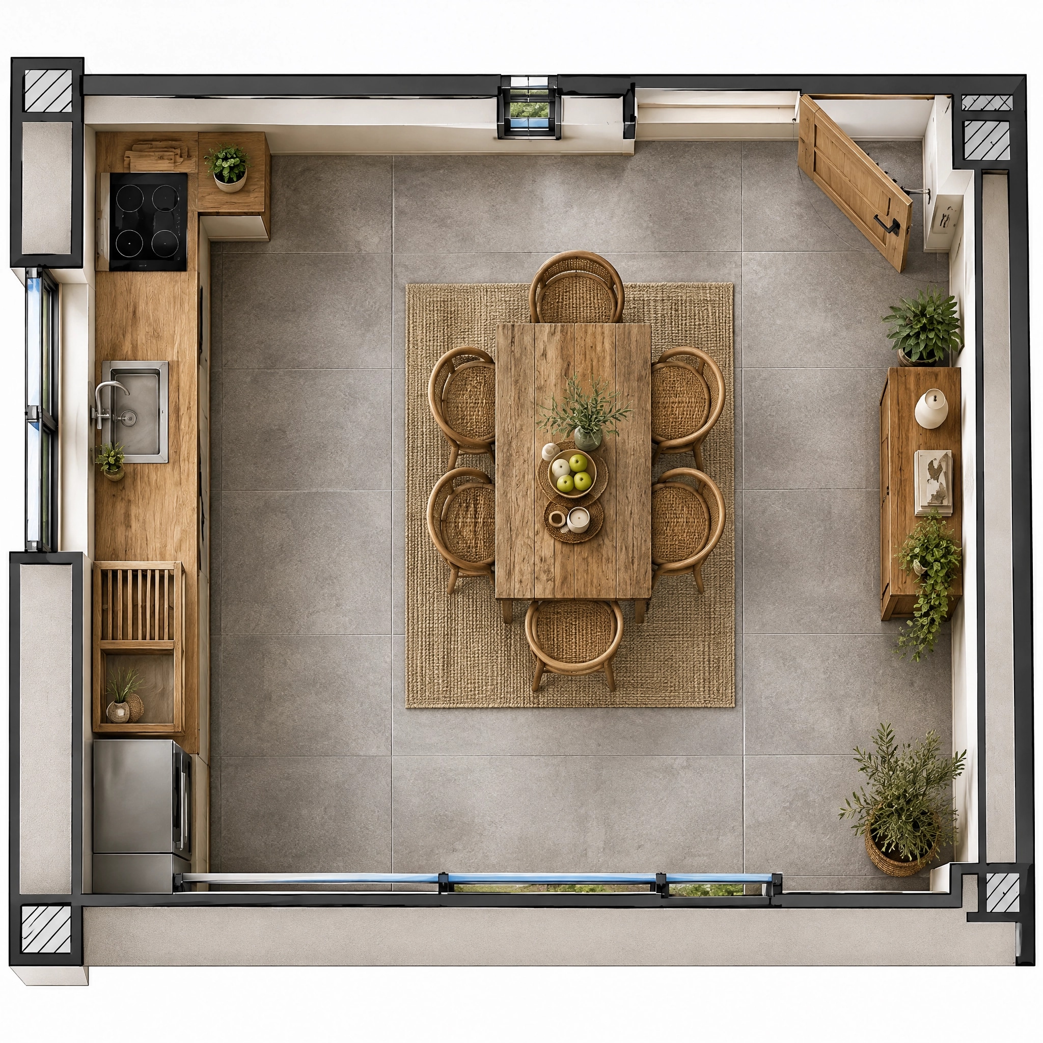 Interior design in Rustic style — Living Room by GenRoom AI