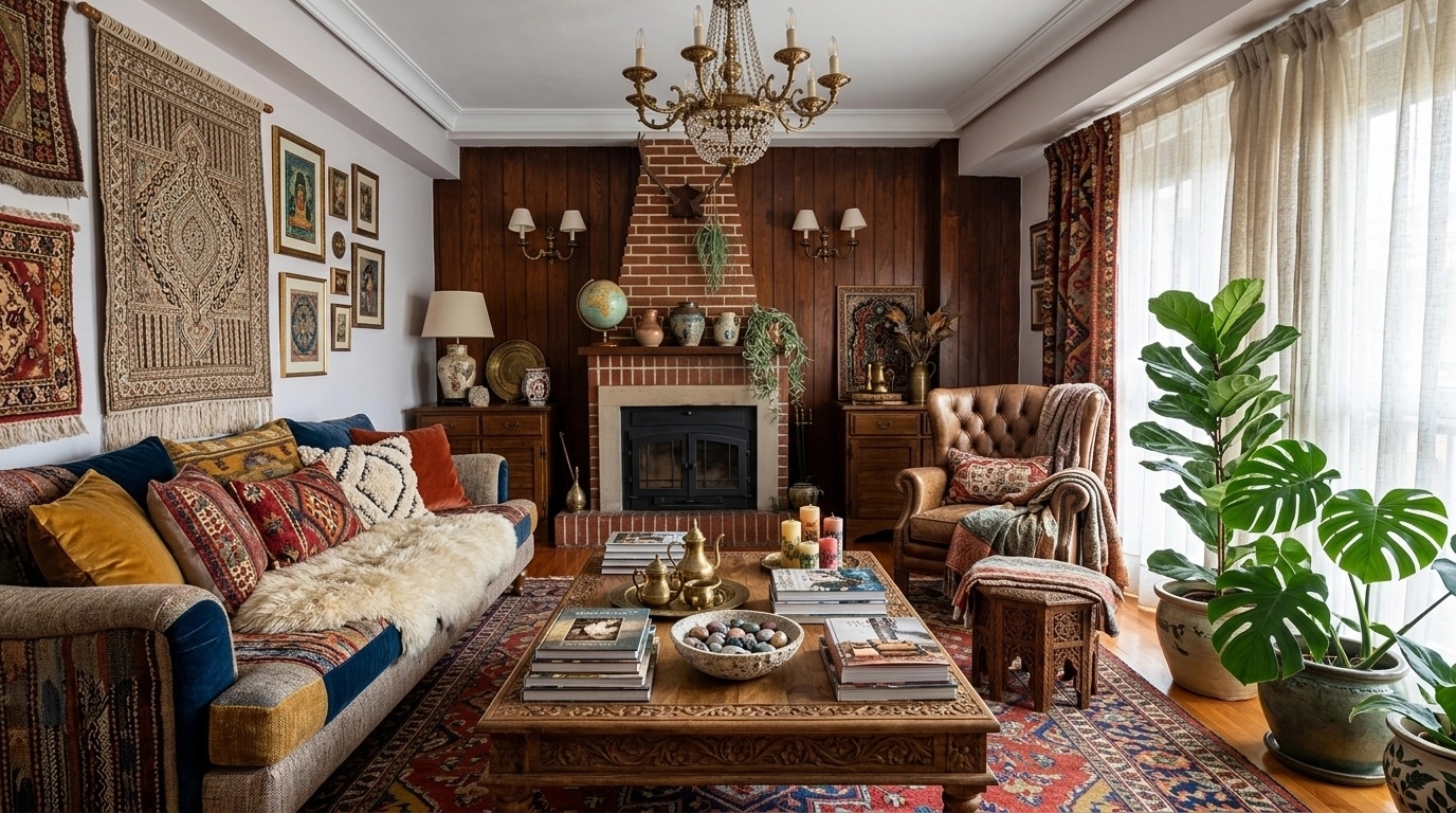 Interior design in Bohemian style — Living Room by GenRoom AI