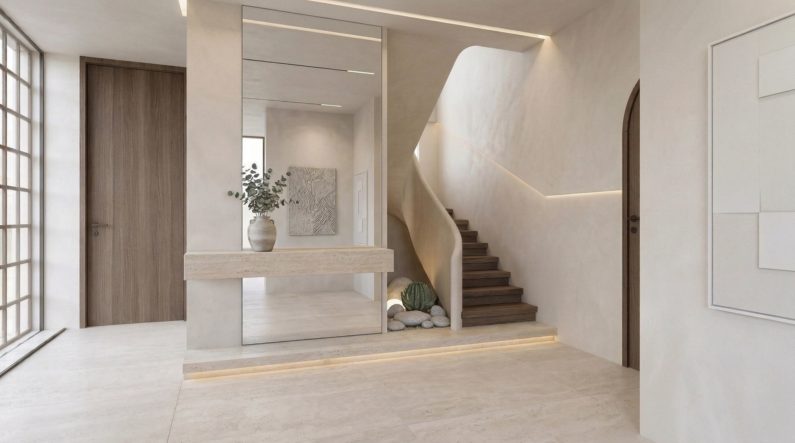 Hallway interior in Minimalism style — photo by GenRoom AI
