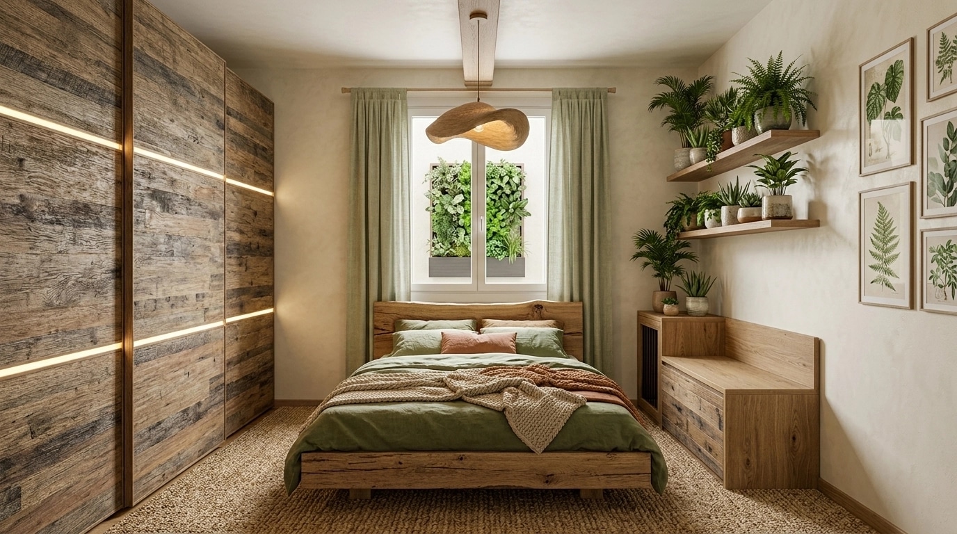 Interior design in Biophilic style — Bedroom by GenRoom AI
