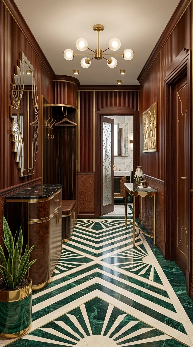 Hallway interior in Art Deco style — photo by GenRoom AI