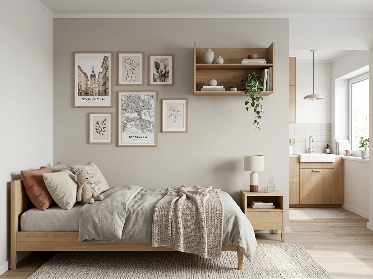 Interior design in Scandinavian style — Bedroom by GenRoom AI