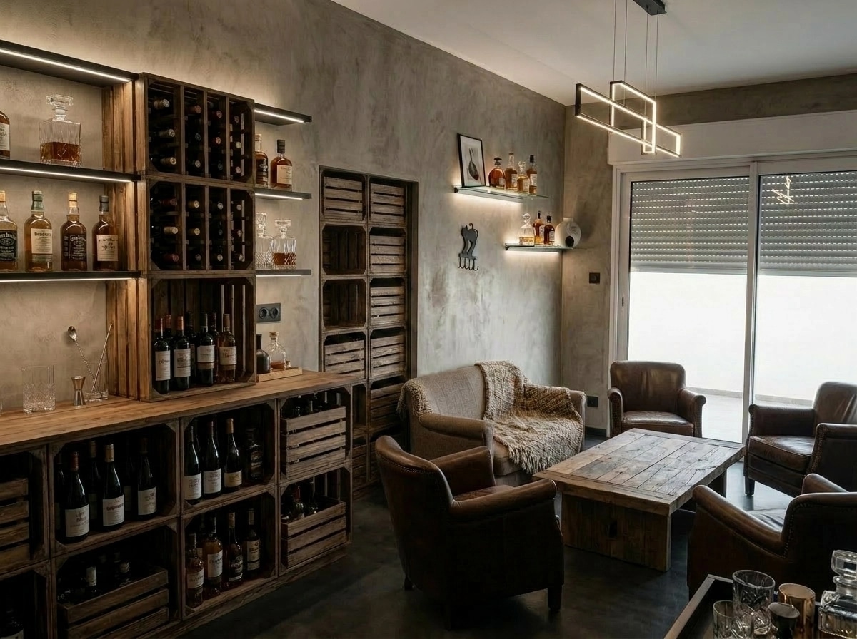 Interior design in Minimalism style — bar by GenRoom AI