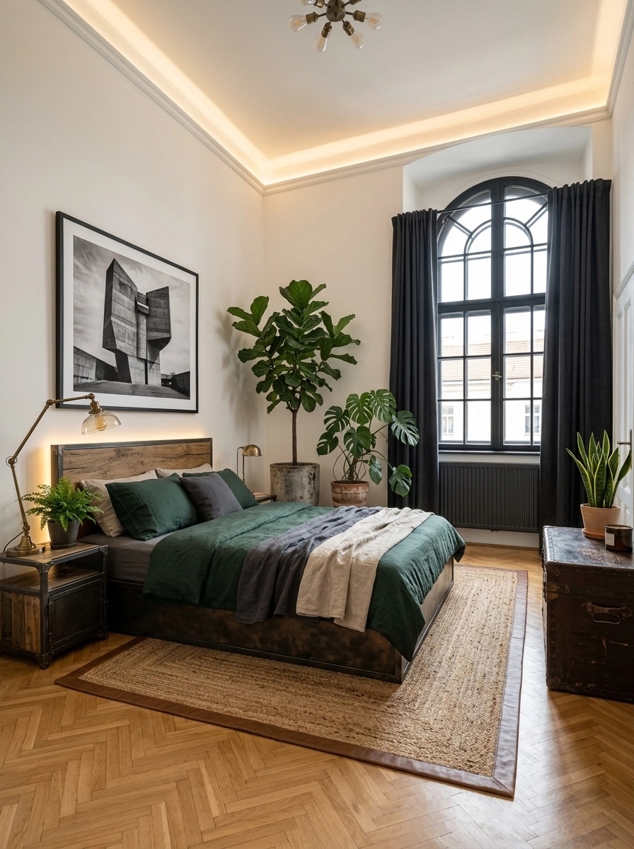 Loft / Industrial Bedroom design — interior photo by GenRoom AI