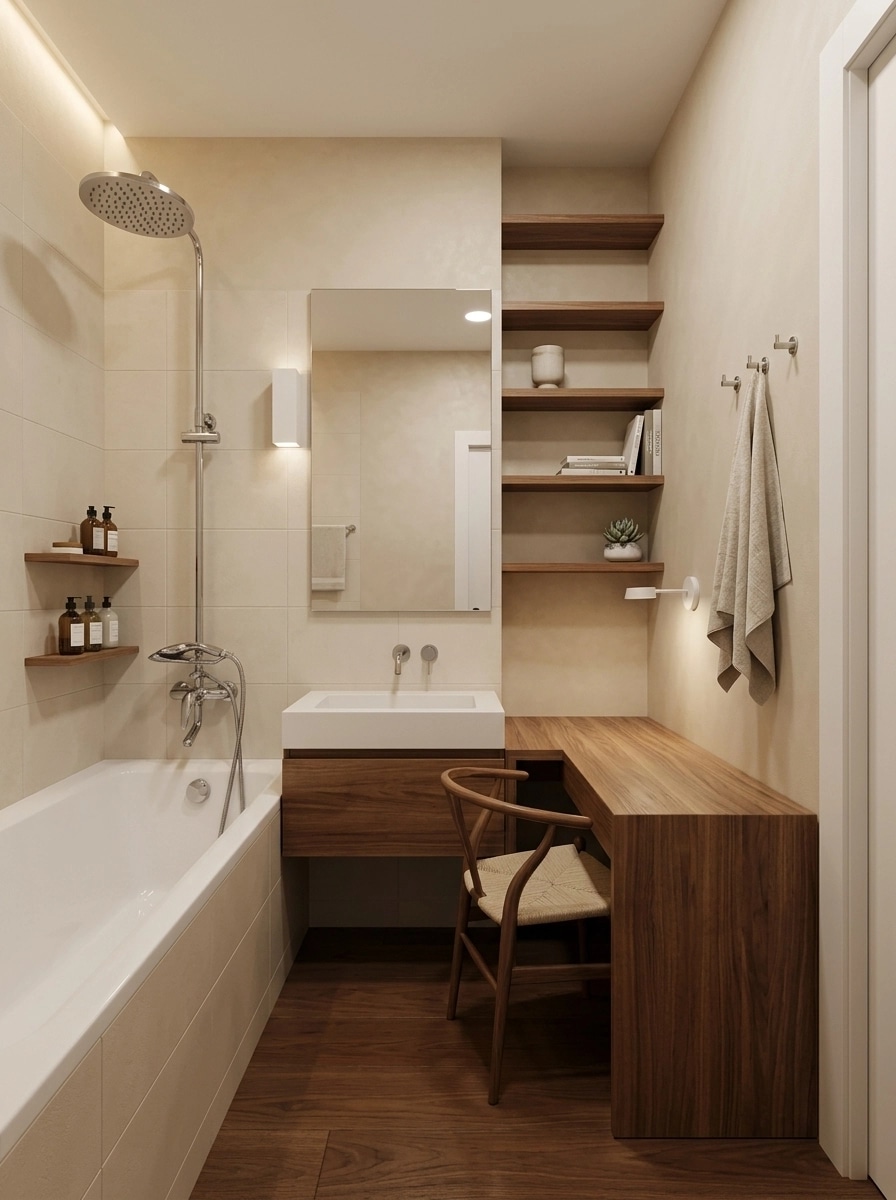Scandinavian Bathroom design — interior photo by GenRoom AI