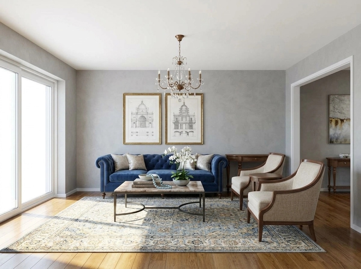 Transitional Living Room design — interior photo by GenRoom AI