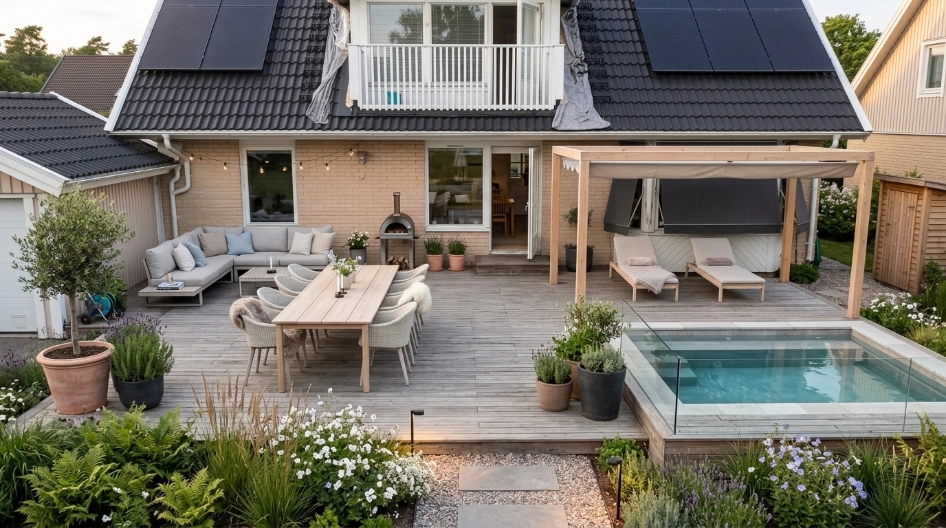 Landscape design in Scandinavian Garden style — Yard by GenRoom AI