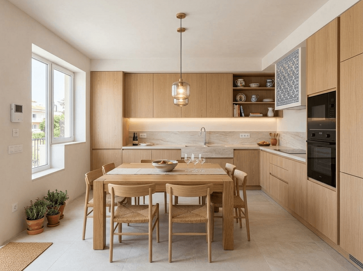 Kitchen interior in Portuguese Modern style — photo by GenRoom AI