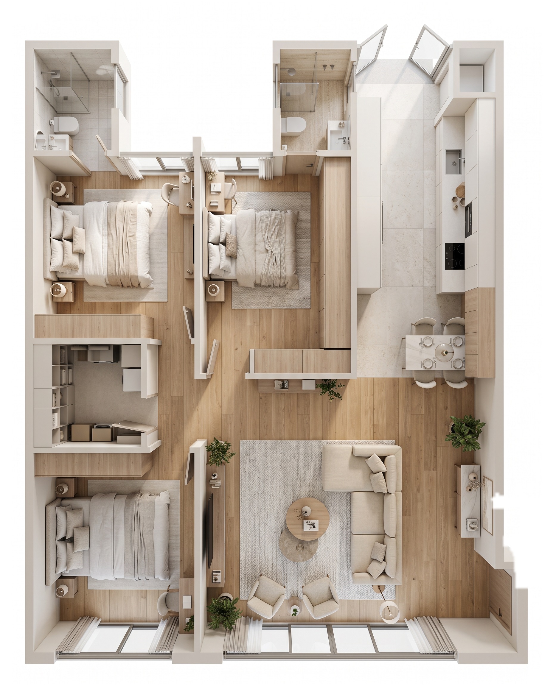 Contemporary ห้องนั่งเล่น design — interior photo by GenRoom AI