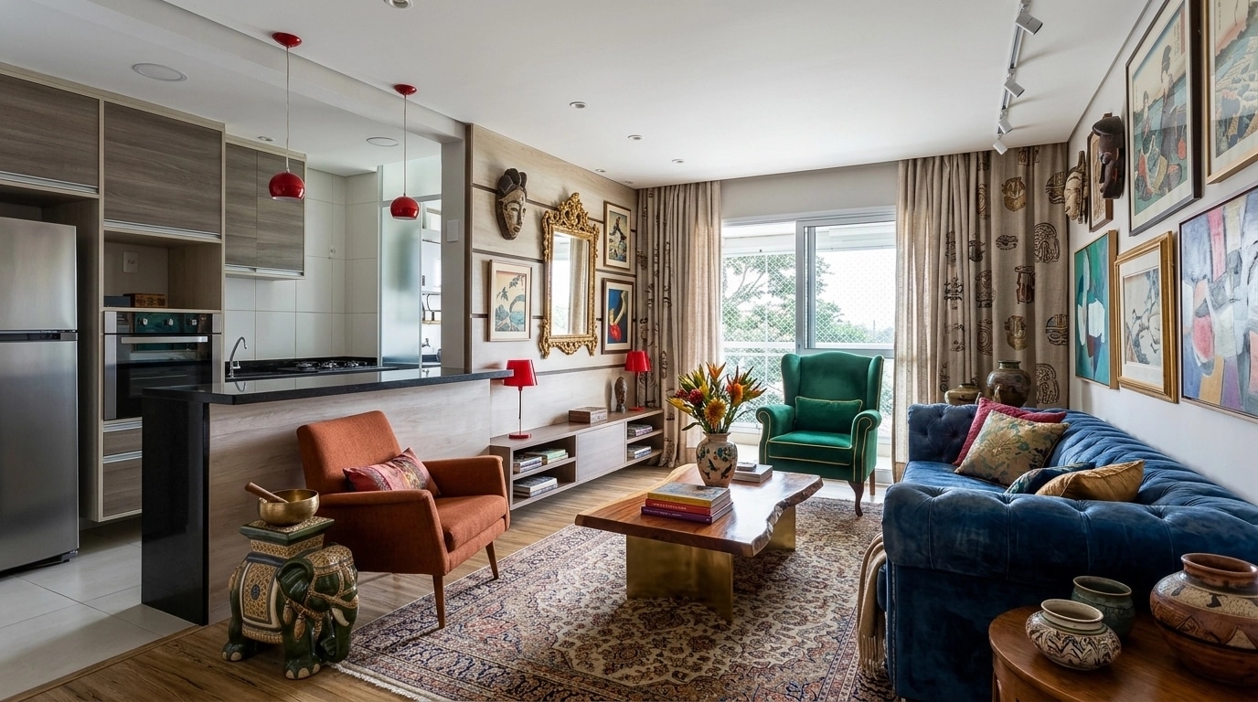 Interior design in Eclectic style — Living Room by GenRoom AI