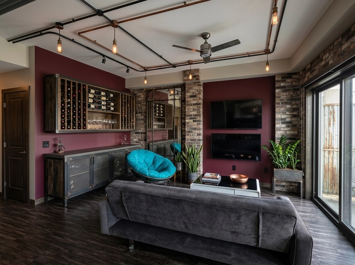 Interior design in Loft / Industrial style — Living Room by GenRoom AI