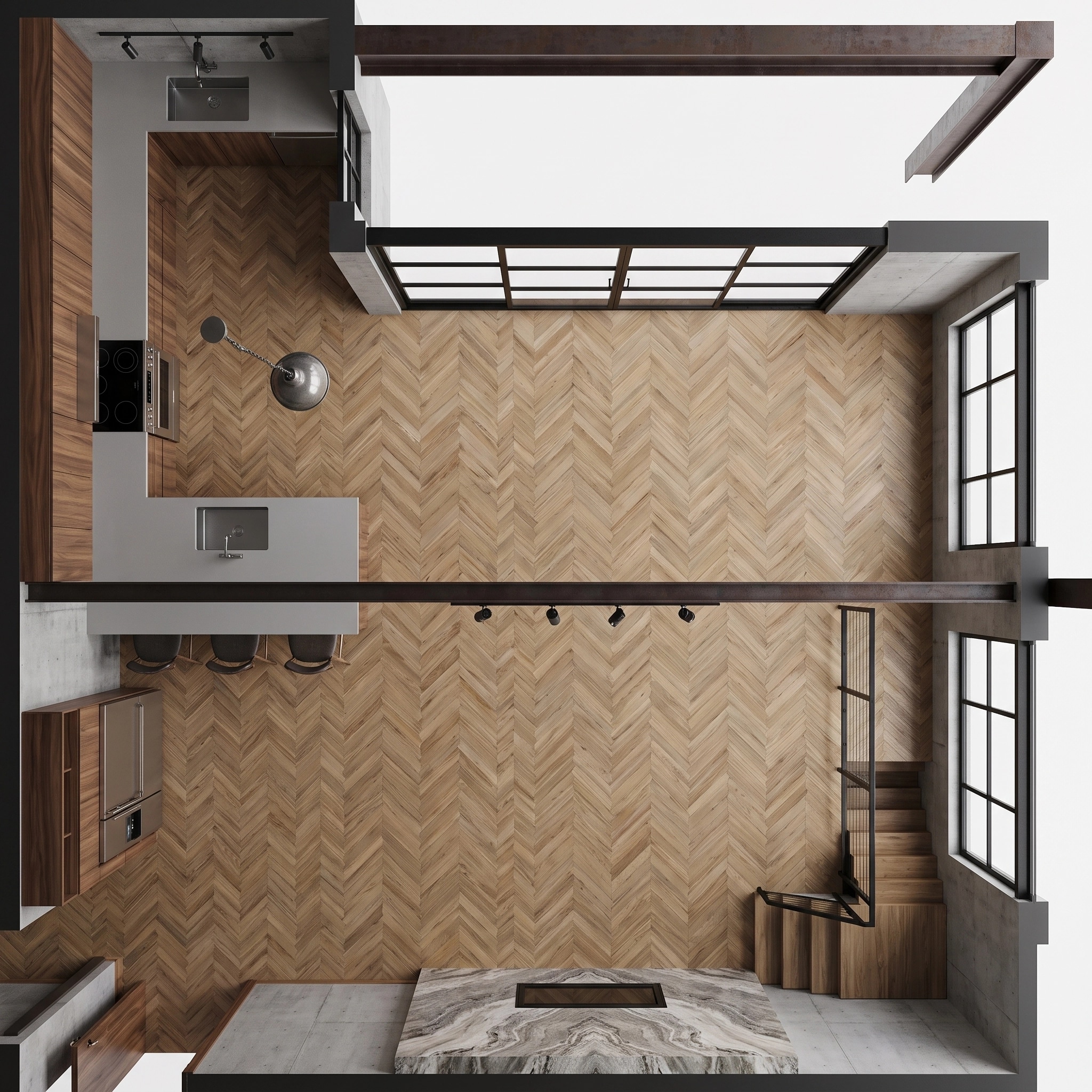 Interior design in Loft / Industrial style — Living Room by GenRoom AI