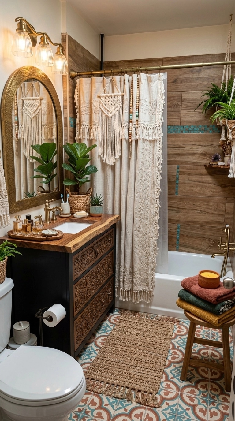 Bohemian Bathroom design — interior photo by GenRoom AI