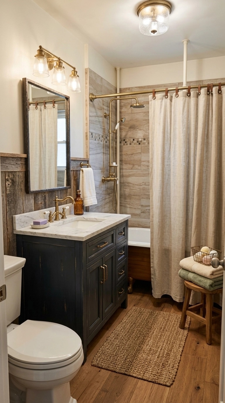 Bathroom interior in Modern Farmhouse style — photo by GenRoom AI