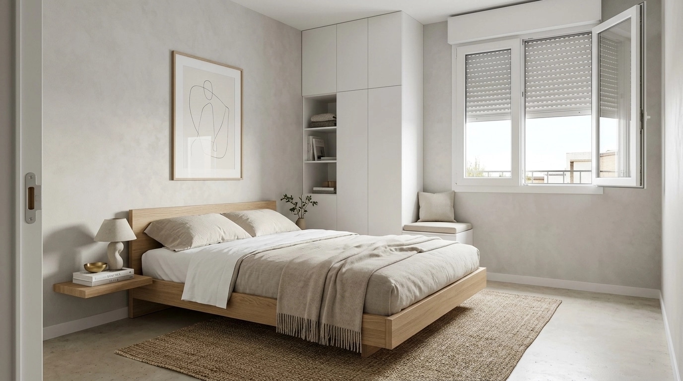 Minimalism Bedroom design — interior photo by GenRoom AI