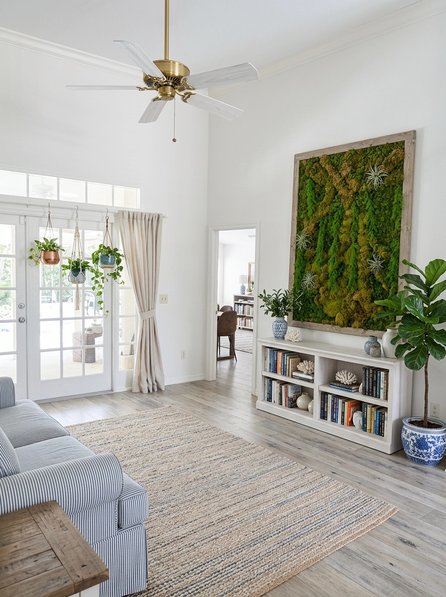 Интерьер дизайны Coastal / Hamptons стилінде — GenRoom AI жасаған Қонақ бөлме