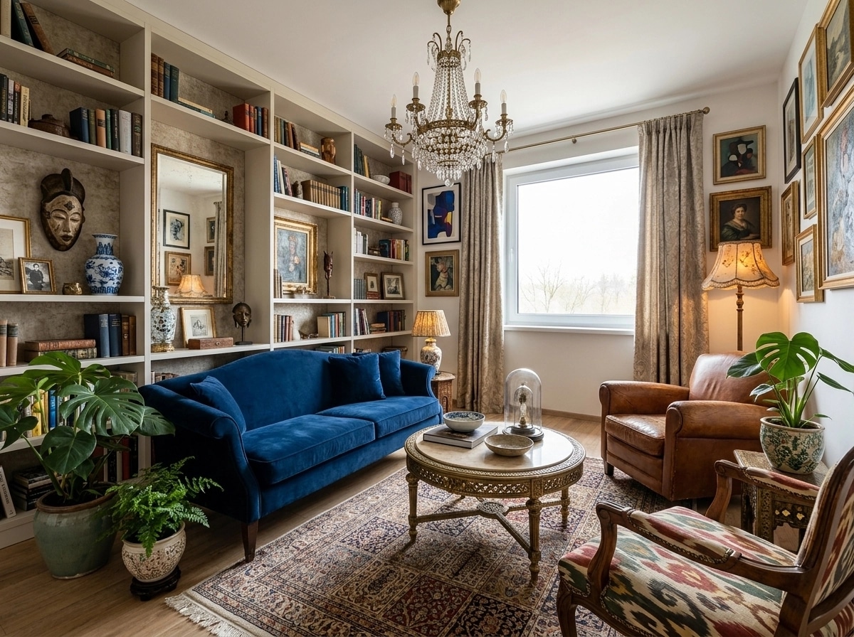 Design d'intérieur en style Eclectic — Salon par GenRoom AI