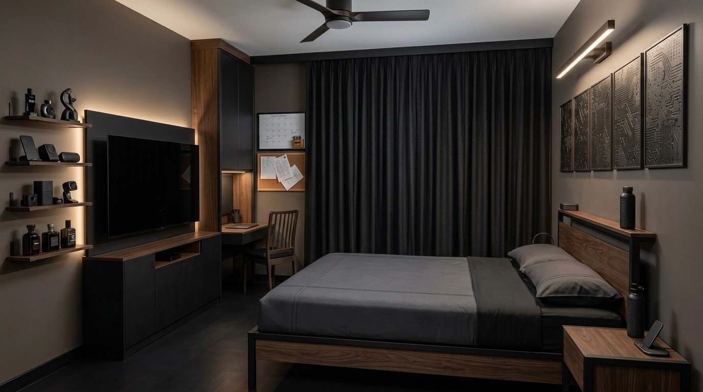 Interior design in Blacktec style — Bedroom by GenRoom AI
