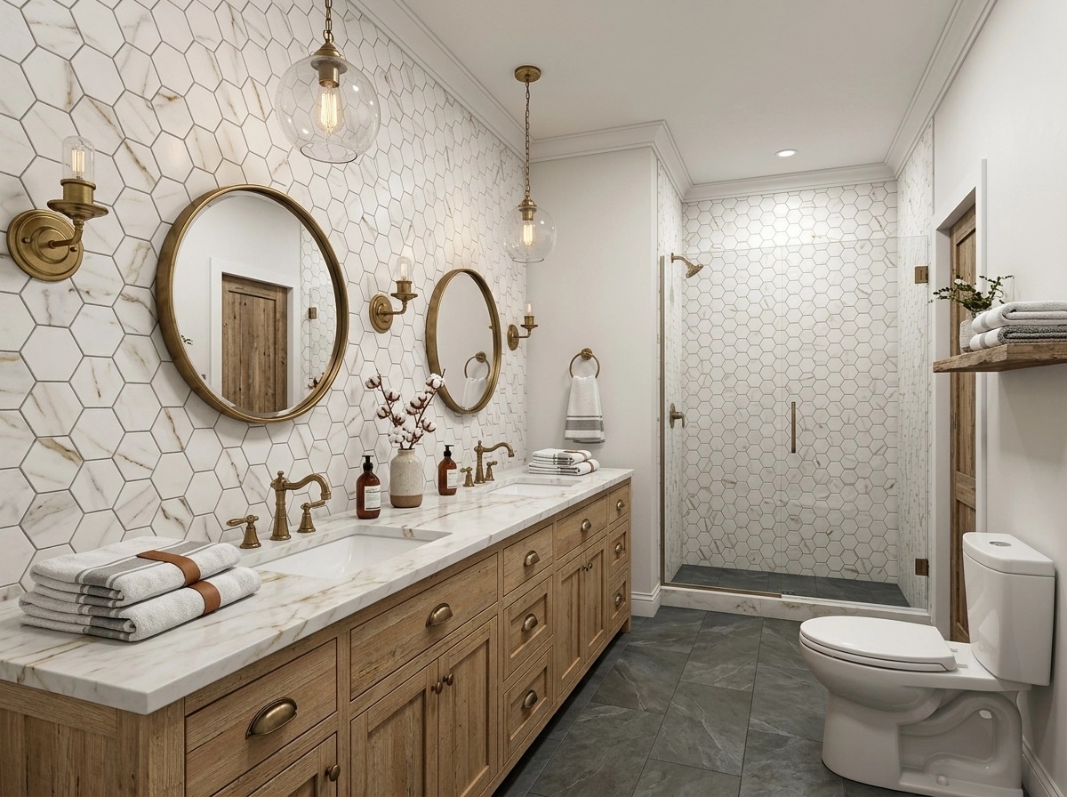 Interior design in Modern Farmhouse style — Bathroom by GenRoom AI