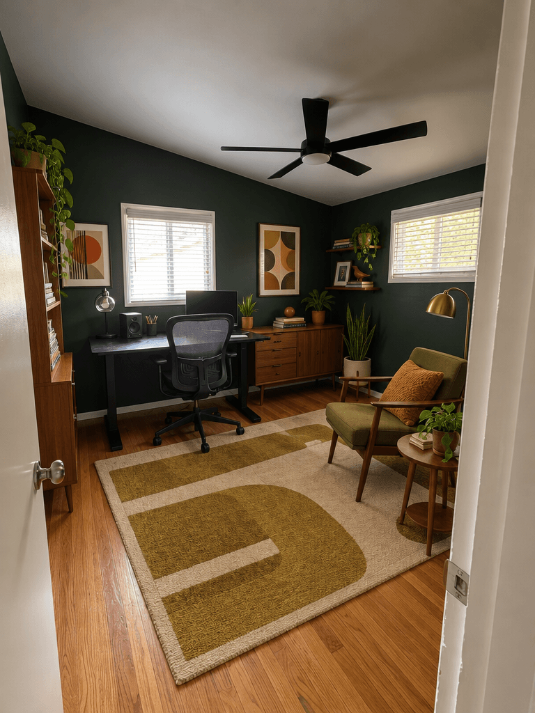 Office interior in Mid-Century Modern style — photo by GenRoom AI