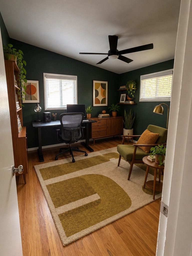 Interior design in Mid-Century Modern style — Office by GenRoom AI